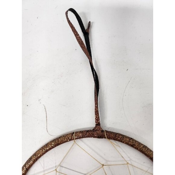 Dream Catcher Handmade Feather Wall Hanging Native Decor Display Brown Metallic - Picture 6 of 8